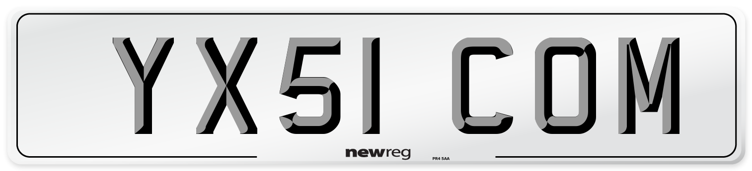YX51 COM Number Plate from New Reg